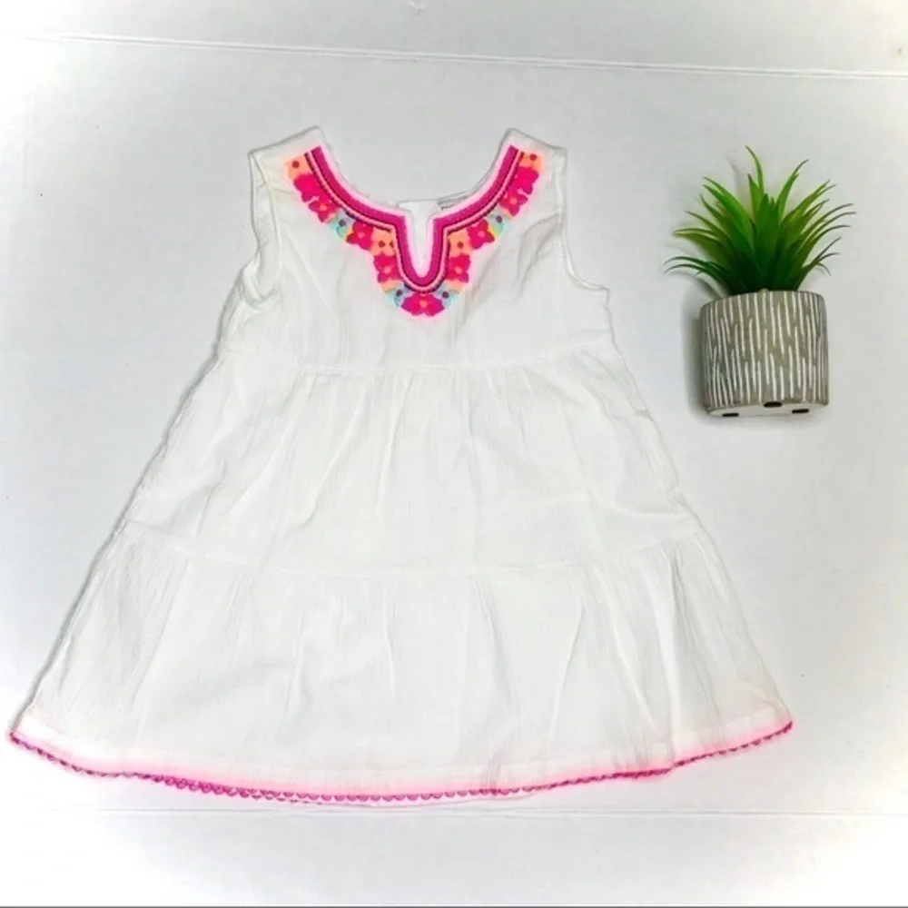 𝅺carter’s Boho Embroidered Ruffle Tiered Dress